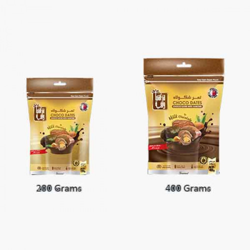 Wafia Milk Choco Dates W Almond Pouch 200g