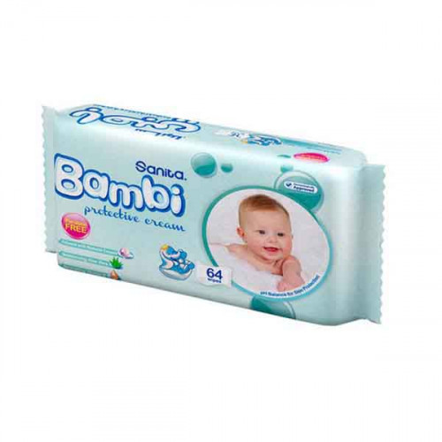 Bambi Cream Wet Wipes 64 Pieces