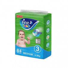 Fine Baby Diapers Mega Pack Medium 4-9kg 84'S