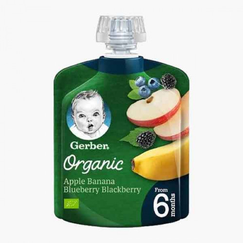 Gerber Organic Apple Banana Blueberry Puree 90g