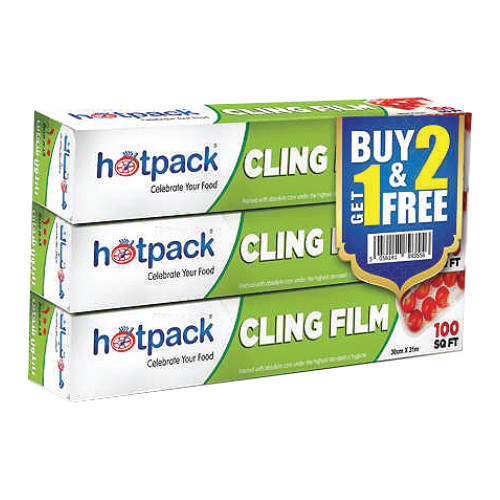 Hotpack Cling Film-100Sqft 2+1