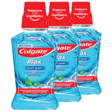 Colgate Mouth Wash Plax Blue Pepermint 3X250Ml