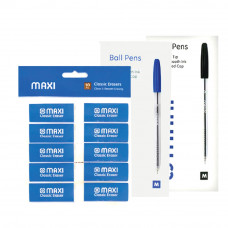 Maxi 48Pc Pencil+Fibre Tip Pen 12S+Math Set