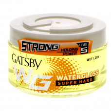 Gatsby Water Gloss Yellow Hair Gel Super Hard 150g -- جاتسبي مياه جيل شعر أصفر ملمعة 