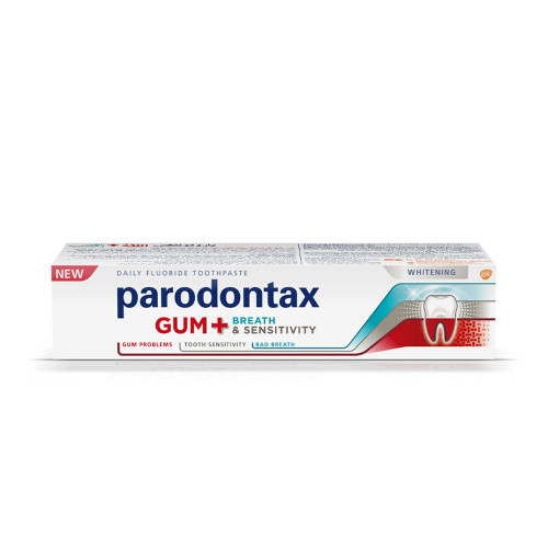 Parodontax Tp Gum+Breath & Sensitivity Whitening 75 ml -- بارادونتاكس معجون أسنان علكة+ تنفسي 75مل 