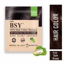 BSY Noni Hair Color Shampoo, Hair Dye - Dark Brown (20ml) -- شامبو لون الشعر نوني بي س وي  ، صبغة شعر - بني غامق (20 مل)