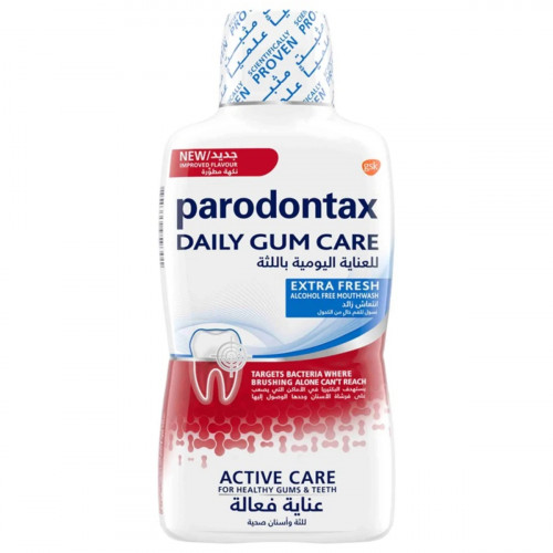 Parodontax Daily Gum Care Extra Fresh Mouth Wash 500ml -- بارونتاكس علكة يومي عناية مزيدة غسول فم500مل