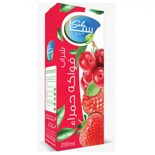 Saba Red Mix Fruit Drinks 27x200ml -- سابا أحم رشراب فواكه مشكلة 27*200مل