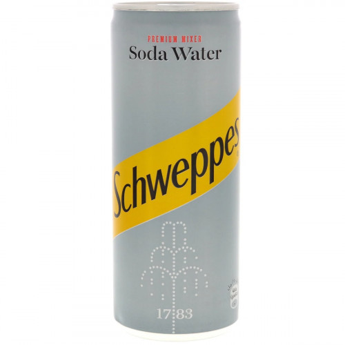 Schweppes Soda Water Can 250ml -- شويبس علبة مياه سودا 250مل