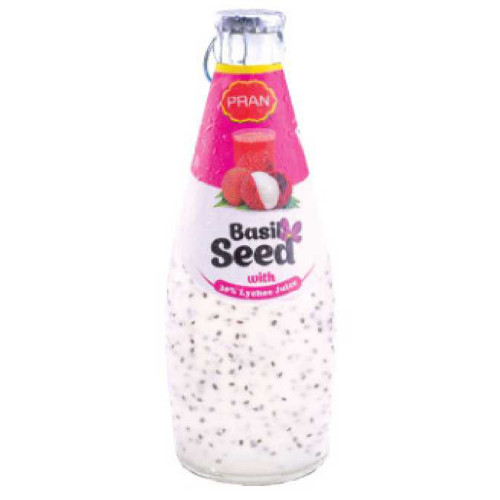 Pran Basil Seed Drink With Lychee 290ml -- بران بذور ريحان شراب بليتشي 290مل