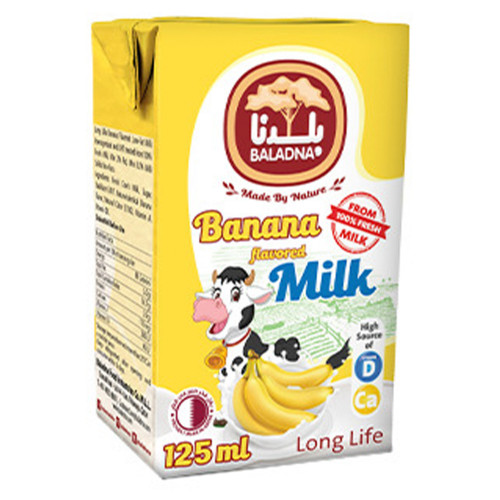 Baladna Milk Banana Flavored 125ml -- بلدنا موز حليب منكهة 125مل