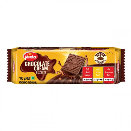 Munchee Chocolate Cream Biscuits 100g -- منشي بسكويت كريم شوكولاتة 100جم