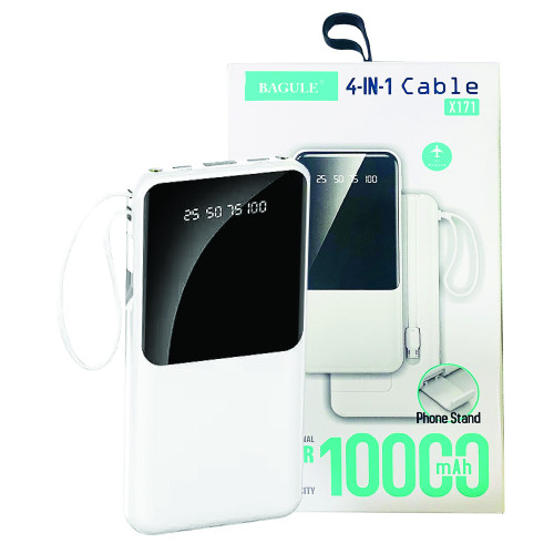 Bagule X171 Powerbank 10000 Mah With 4 In 1 Cable