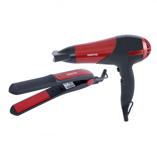 Geepas GHF86036 Hair Dryer+Hair Straightner -- جيباس مجفىة شعر+مستميلة شعر