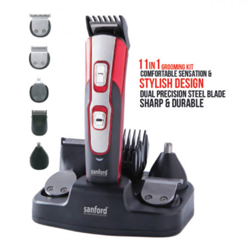 Sanford SF9748HC Trimmer 11 in 1 Grooming kit -- سانفورد مشذبة 11في1طقم إستمالة