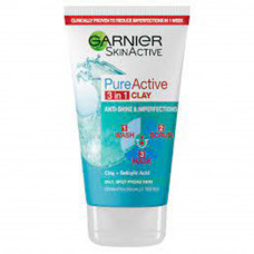 Garnier Skinactive Innovation Pure Active 3 In 1 Charcoal Face Wash 150ml -- غارنييه سكين أكتيف إنوفيشن بيور أكتيف 3 في 1 غسول وجه بالفحم 150 مل