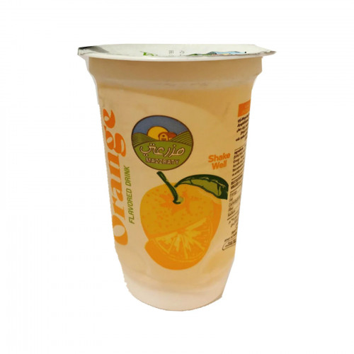Mazzraty Orange Flavored Drink Cup 180ml -- كوب شراب منكهة برتقال مزرعتي 180مل 