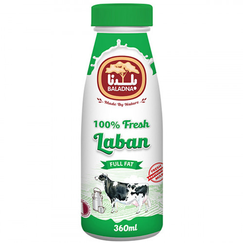 Baladna Fresh Full Fat Laban 360ml -- لبن كامل دسم طازجة بلدنا 360مل 