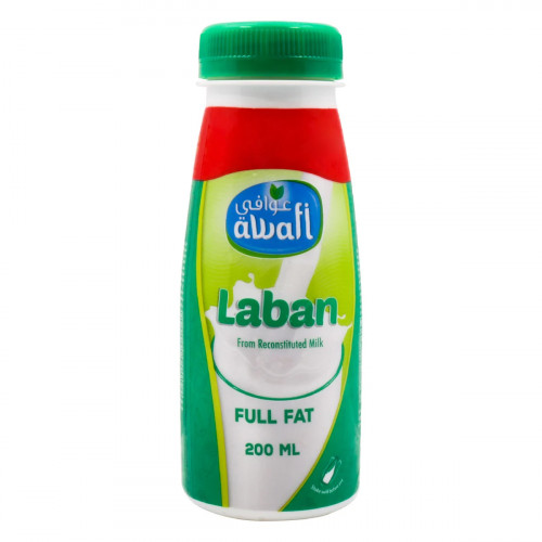 Awafi Drinking Laban Full Fat 200ml -- لبن شراب عوافي كامل دسم 200مل 