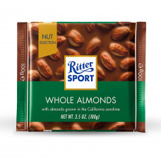 Ritter Sport Milk Chocolate with Whole Almonds 100g -- ريتر سبورت شوكولاتة الحليب مع اللوز الكامل 100 جرام