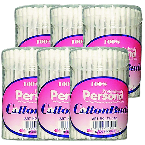 Personal Cotton Buds 6X100 Pcs