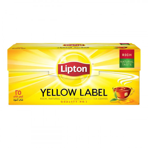 Lipton Yellow Label Black Tea 25 Teabags -- ليبتون لاصقة أصفر شاي25كيس شاي 