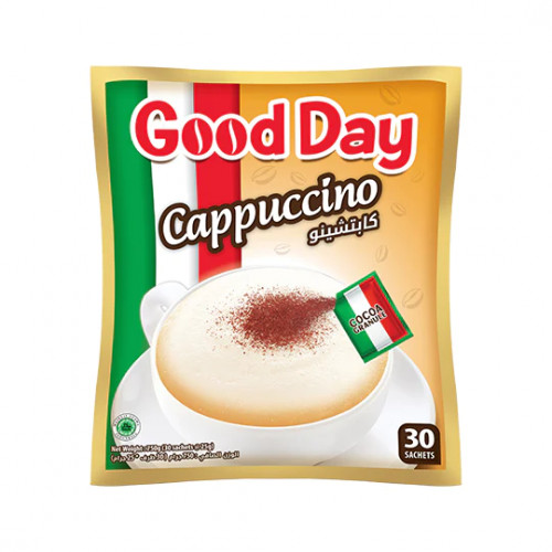 Good Day Instant Coffee Cappuccino No Add Sugar 13g 20 Pc's -- جود دي كابوتشينو سريعة تحضير سكر 13جي 20حبة