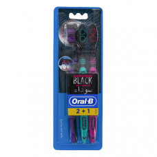 Oral-B Toothbrush Allrounder Black Medium 2+1 Free -- أورال-بي فرشاة أسنان أسود متوسط 2 + 1 مجانًا