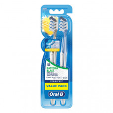 Oral-B Toothbrush Bacteria Blast Medium 2 Pcs Value Pack -- اورال-بي فرشاة اسنان بكتريا بلاست متوسطة 2 قطعة