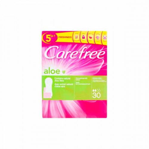 Carefree Pantyliners Aloe Lightly Scented 30 Pads -- فوط يوميه تحتوي على الصبار 30 حبه من كيرفري