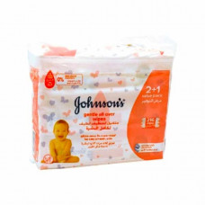 Johnson-s Gentle All Over Baby Wipes 72-s 2 + 1 Free -- جونسون مناديل لتنظيف لطيف لكامل بشرة الأطفال 75 منديل 2+1 مجاني