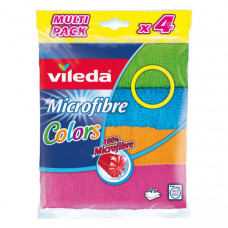 Vileda Microfiber Cloth Colors 4 Pcs Set -- فيليدا- طقم قماش من الألياف الدقيقة 4 قطع