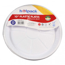Hotpack Plastic Round Plate 10 Inches 25s -- هوتباك طبق بلاستيك دائري 10 بوصة 25 حبة