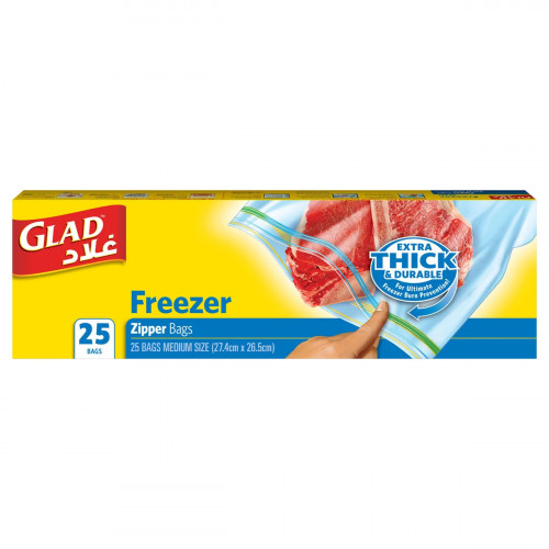 Glad Freezer Zipper Bag 1Gal 25s