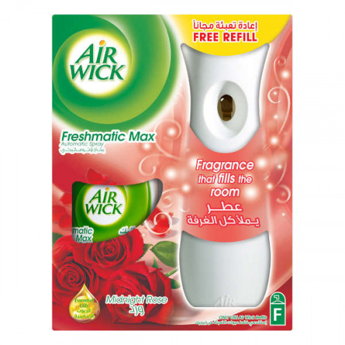 Air Wick Freshmatic Auto Spray + Refil Midnight Rose 250ml -- ايرويك جهاز بخاخ اوتوماتيكي منعش معطر للجو + معطر 250 مل بالورد
