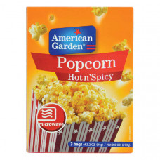 American Garden Microwavable Popcorn Hot & Spicy 273gm - أميريكان جاردن فشار الميكرويف حار ومبهر 273 جم