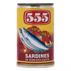 555 Sardine Hot Tomato Sauce 155gm -- سردين بصلصة طماطم 155 جم