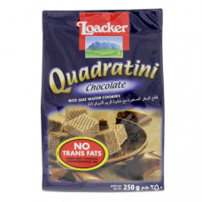 Loacker Quadratini Chocolate Wafer Bites 250gm -- قطع ويفر صغيره بالشيكولاته 250 جرام من لوكر كوادراتينا