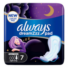 Always Dreamzz Maxi Thick Night Long 7 Pads -- أولويز فوط صحية ليلية ماكسي سميكة طويلة 7 فوطة