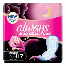 Always Dreamzz Cotton Soft Maxi Thick Night Long 7 Pads -- أولويز فوط صحية ليلية قطنية ناعمة ماكسي سميكة 7 فوطة