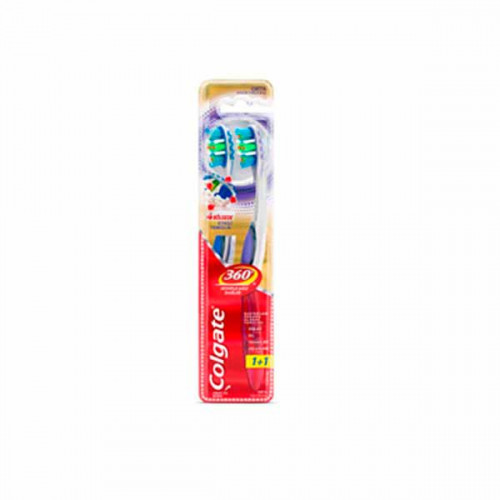 Colgate Tooth Brush M 360 Advanced 1+1 Free -- كولجت فرشاة أسنان متطورة 360 -متوسط لتنظيف المناطق التي يصعب الوصول إليها 1+1 مجاني