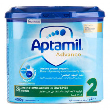 Aptamil Advance 2 Follow On Milk Formula (6 to 12 Months) 400gm -- أبتاميل أدفانس 2 تركيبة حليب متابعة (من 6 إلى 12 شهرًا) 400 جم