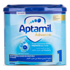 Aptamil Advance 1 Infant Formula (0 to 6 Months) 400gm -- أبتاميل أدفانس 1 تركيبة للرضع (من 0 إلى 6 أشهر) 400 جم
