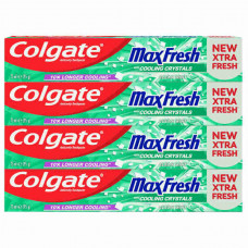 Colgate Toothpaste MaxFresh Clean Mint 4 x 75ml -- معجون أسنان كولجت ينعش النفس بنكهة النعناع 75 مل 4 حبة