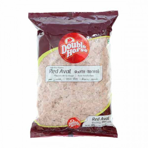 Double Horse Red Rice Flakes Thick 500gm -- دوبل هورس ارز سميك احمر 500 جرام