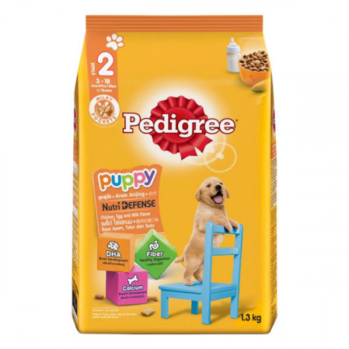 Pedigree Puppy Dog Food Chicken Egg & Milk 1.3Kg -- بيديجري طعام الكلاب ، بيض الدجاج والحليب 1.3 كجم