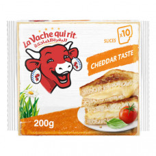 La Vache Quirit 10 Cheese Slices Cheddar 200gm -- لافاش كي ريت 10 شرائح جبنة شيدر 200 جم