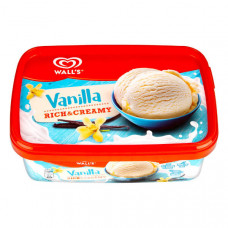 Wall's Rich & Creamy Ice Cream Vanilla 1Ltr -- والز آيس كريم فانيليا 1 لتر