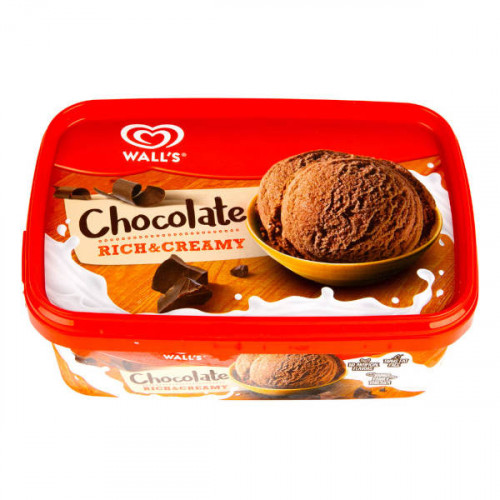 Wall's Rich & Creamy Ice Cream Chocolate 1Ltr -- والز آيس كريم شوكولاتة 1 لتر