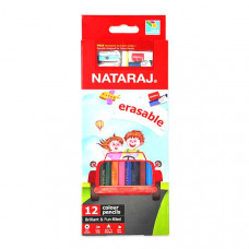 Nataraj Erasable 12 Colour Pencils -- ناتاراج أقلام رصاص قابلة للمسح 12 لونًا